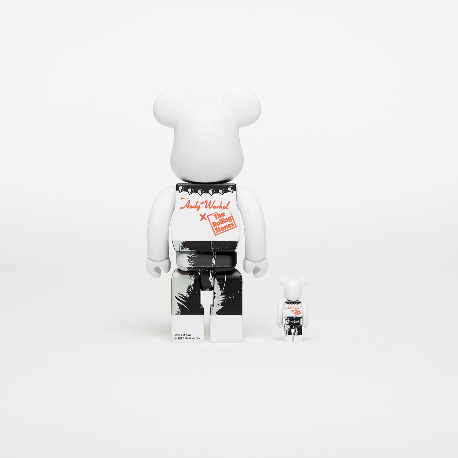 Колекционерско Medicom Toy BE@RBRICK The Rolling Stones Sticky Fingers Design Ver. 100% & 400% Set Бяло | MT_0048, 1