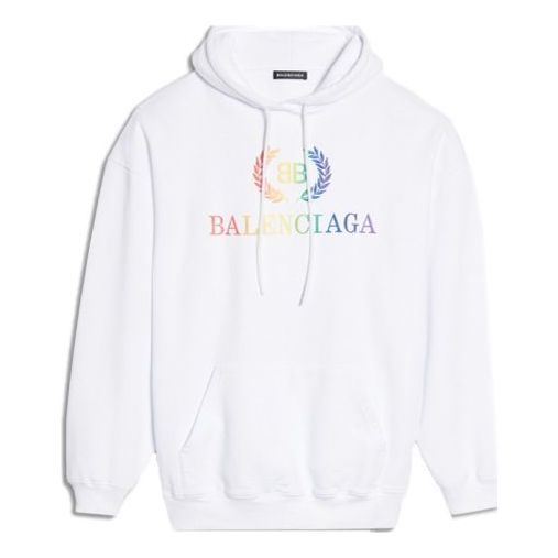 Суитчър Balenciaga Rainbow Logo Hoodie Бяло | 570798TEV509044, 0