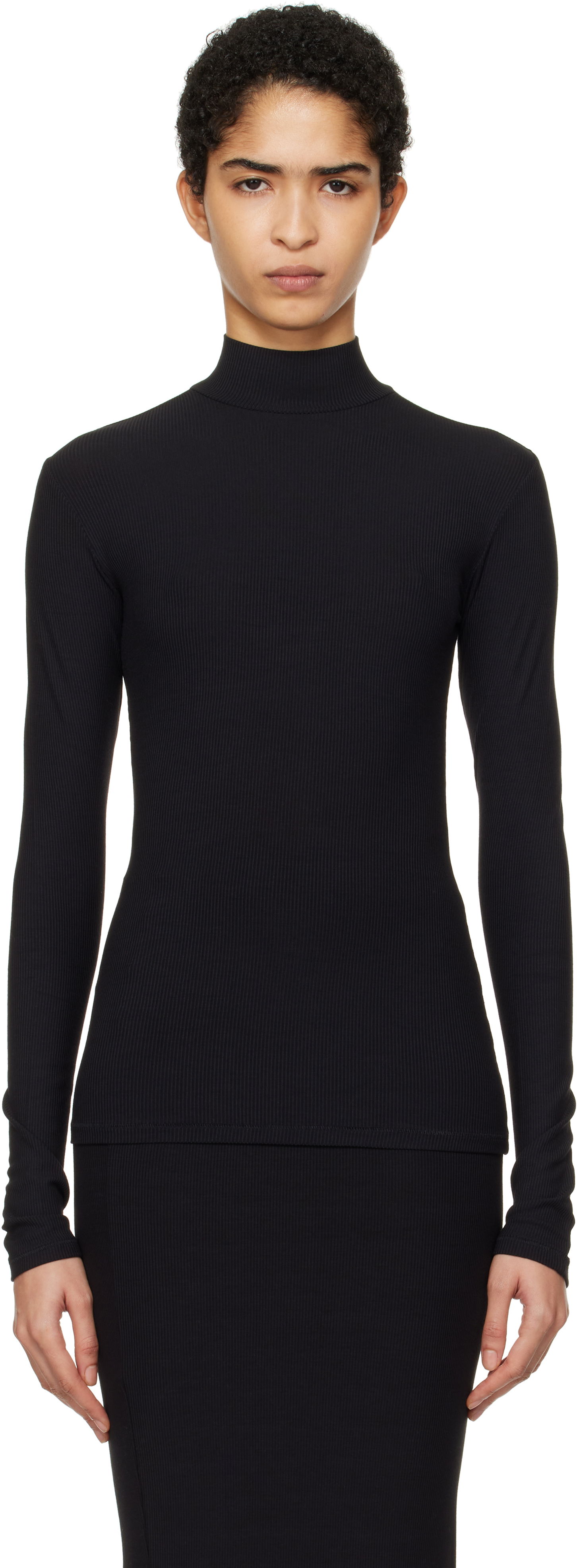 Пуловер SKIMS SKIMS Soft Lounge Mock Neck Long Sleeve Top Черно | LS-LST-6329W, 0