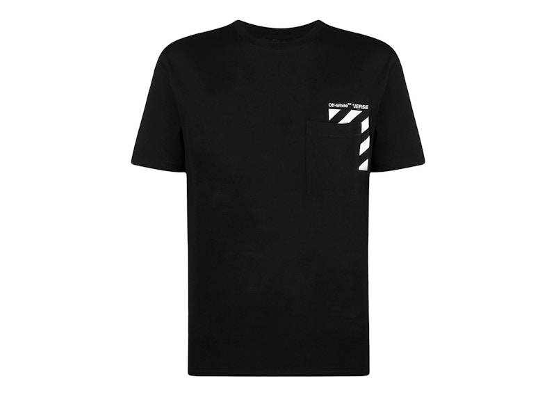 Тениска Off-White Diag-Stripe Pocket T-Shirt Черно | OMAA128C99JER0011001