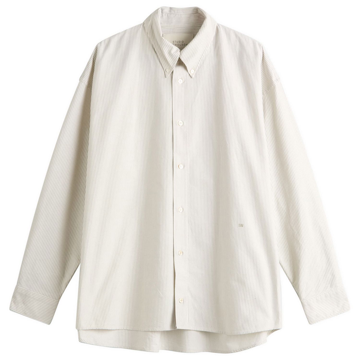 Риза Studio Nicholson Studio Nicholson Button Down Shirt, Size Large Бежово | RUSKINSNM1152-KHS, 1