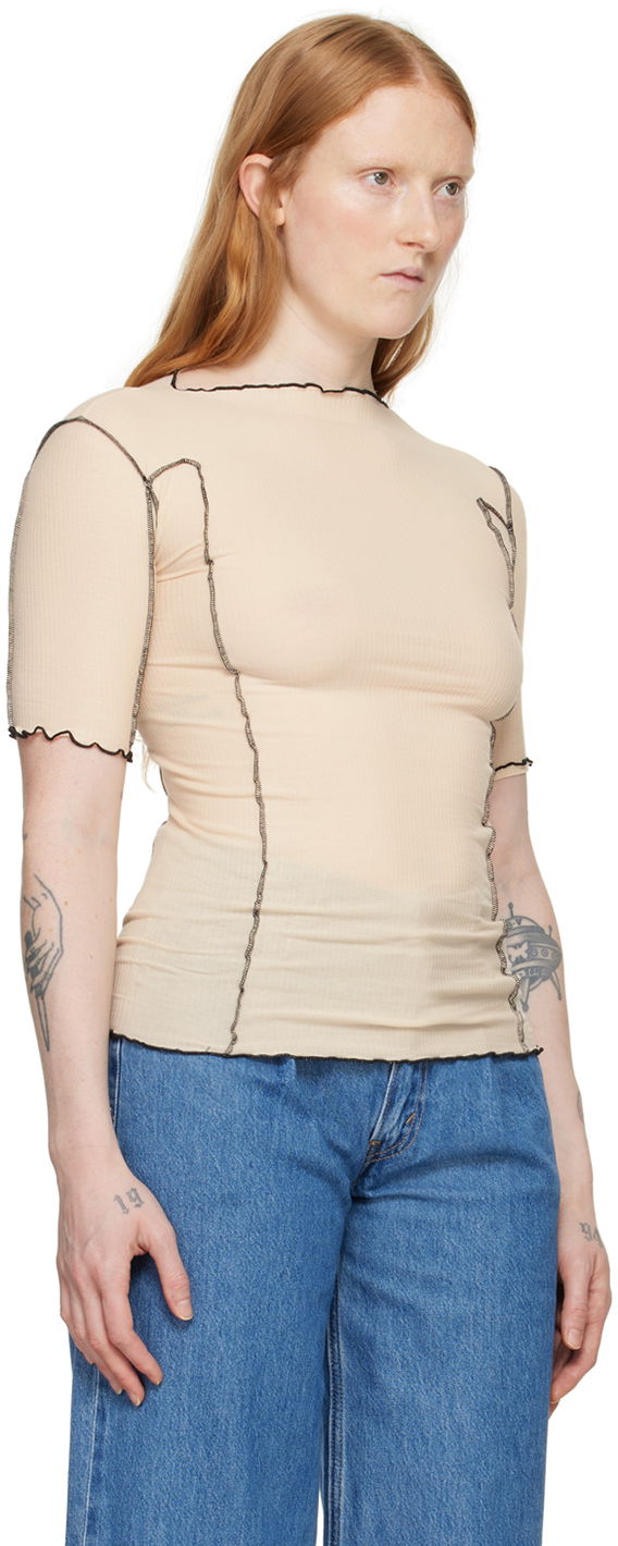 Тениска Baserange Slim 3/4 Sleeve T-Shirt Бежово | TTO3-RB-SU24, 1