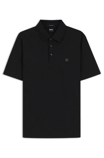 BOSS Mercerised Cotton Polo Shirt with Double Monogram
