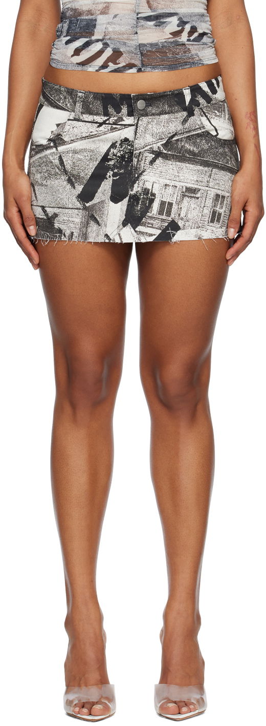 Пола Miaou Miaou Miss Newspaper Print Miniskirt Многоцветен | 4019SCEYR, 0