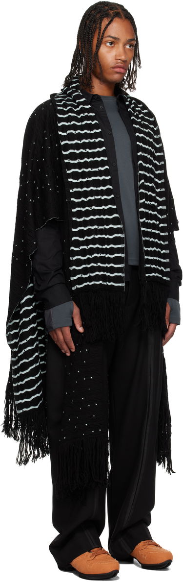 Шал KIKO KOSTADINOV Kiko Kostadinov Striped Fringed Scarf Черно | KKAW25KN07-107, 1