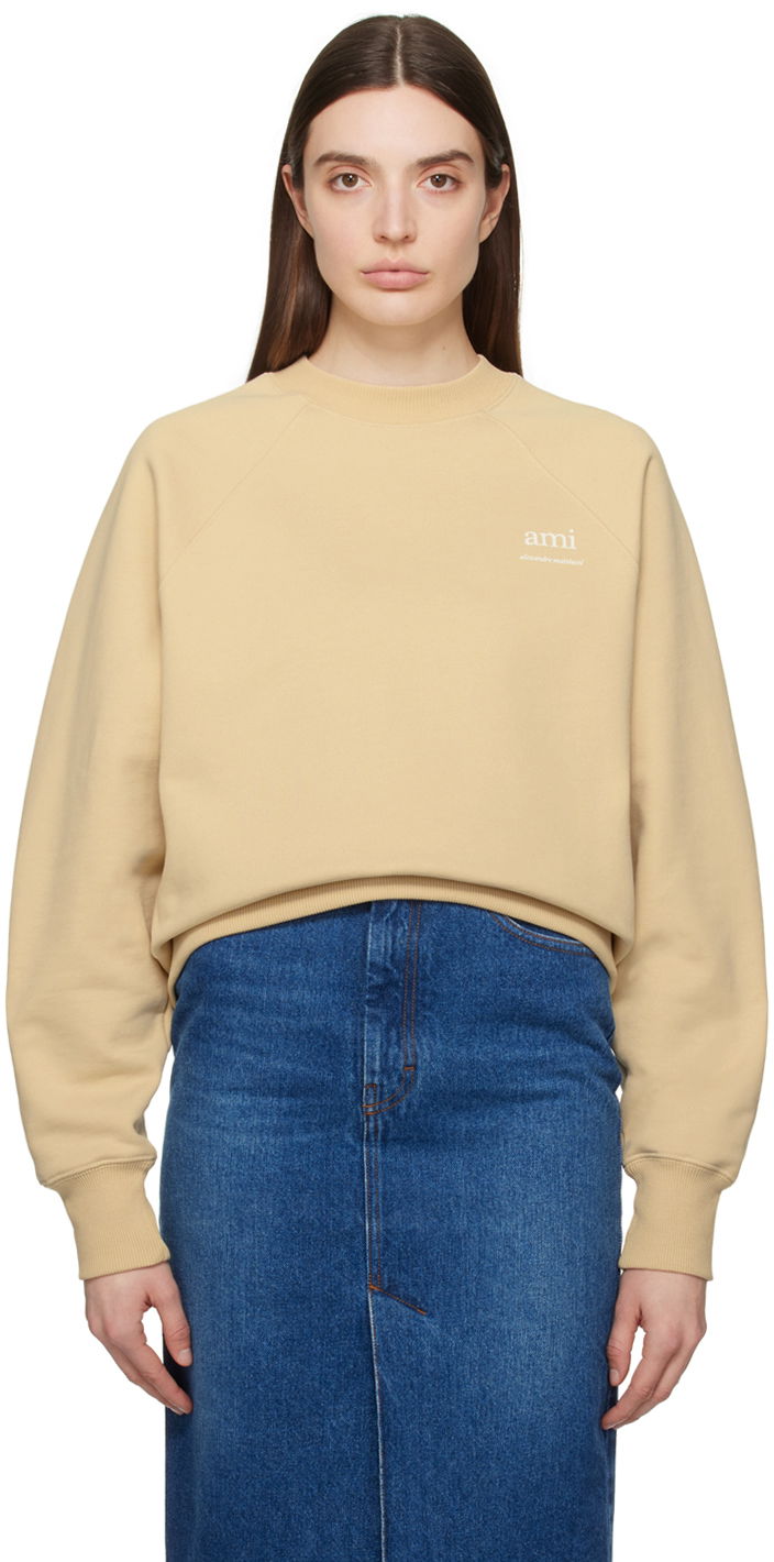 Пуловер AMI Paris Raglan Sweatshirt Бежово | USW024.747, 0