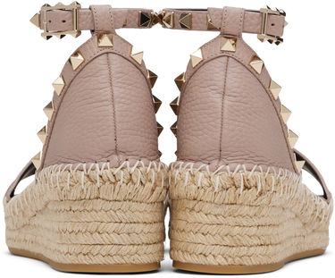 Грижа за обувките Valentino Valentino Garavani Double Rockstud Espadrille Wedge Sandals Розово | 6W2S0HB1VTO, 1