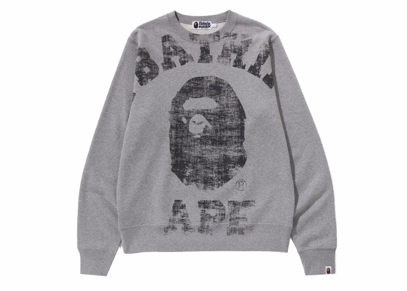 Суитчър BAPE BAPE Big College Crewneck Gray Сиво | 1J80-113-002