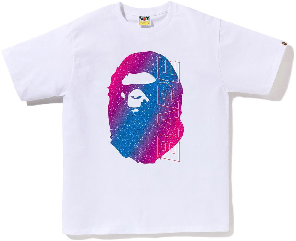 Тениска BAPE BAPE Electro Neon Graphic T-Shirt Size L Бяло | 001TEJ301073M-WHT, 0