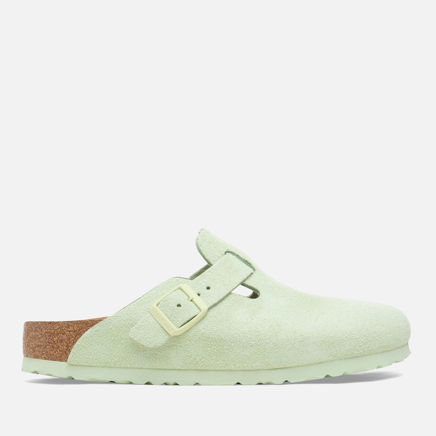 Кецове и обувки Birkenstock Boston Slim Fit Suede Mules - Faded Lime Бяло | 1026810, 0