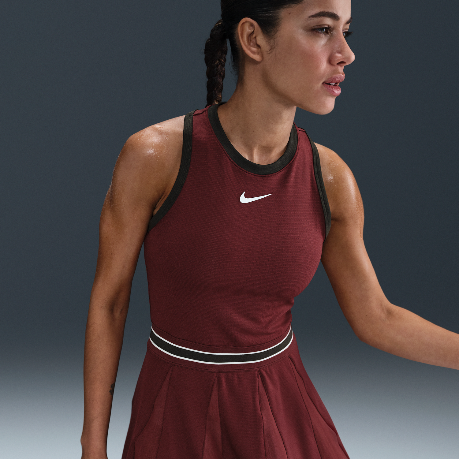 Pокля Nike NikeCourt Slam Dri-FIT Tennis Dress Бургунди | FZ6742-619, 0