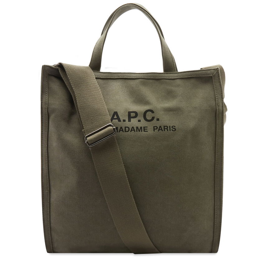 Голяма пазарска чанта A.P.C. Recuperation Heavy Canvas Tote Bag Зелено | CODBM-H61318-JAA