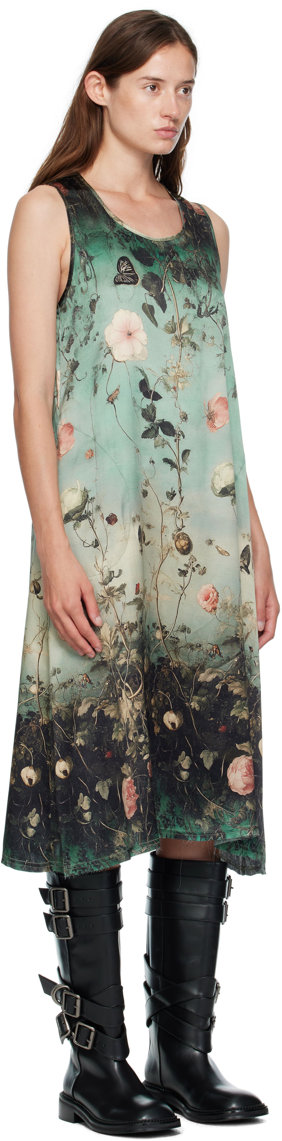 Pокля R13 R13 Sleeveless Floral-Print Midi Dress Зелено | R13WR304-R584A, 1