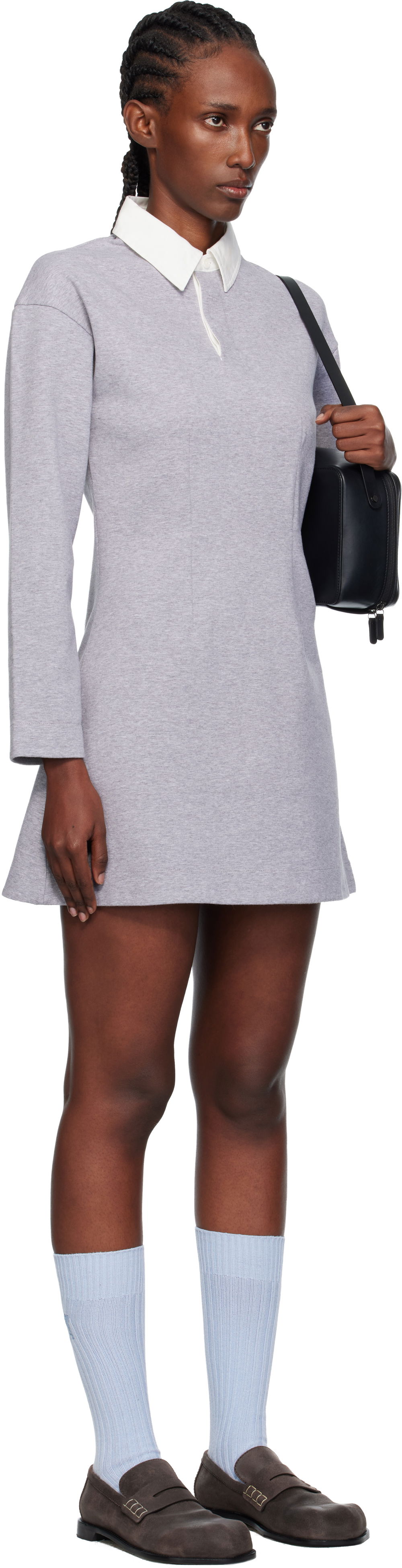Pокля JW Anderson JW Anderson Long Sleeve Polo Midi Dress Сиво | JD0047-PG1845, 1