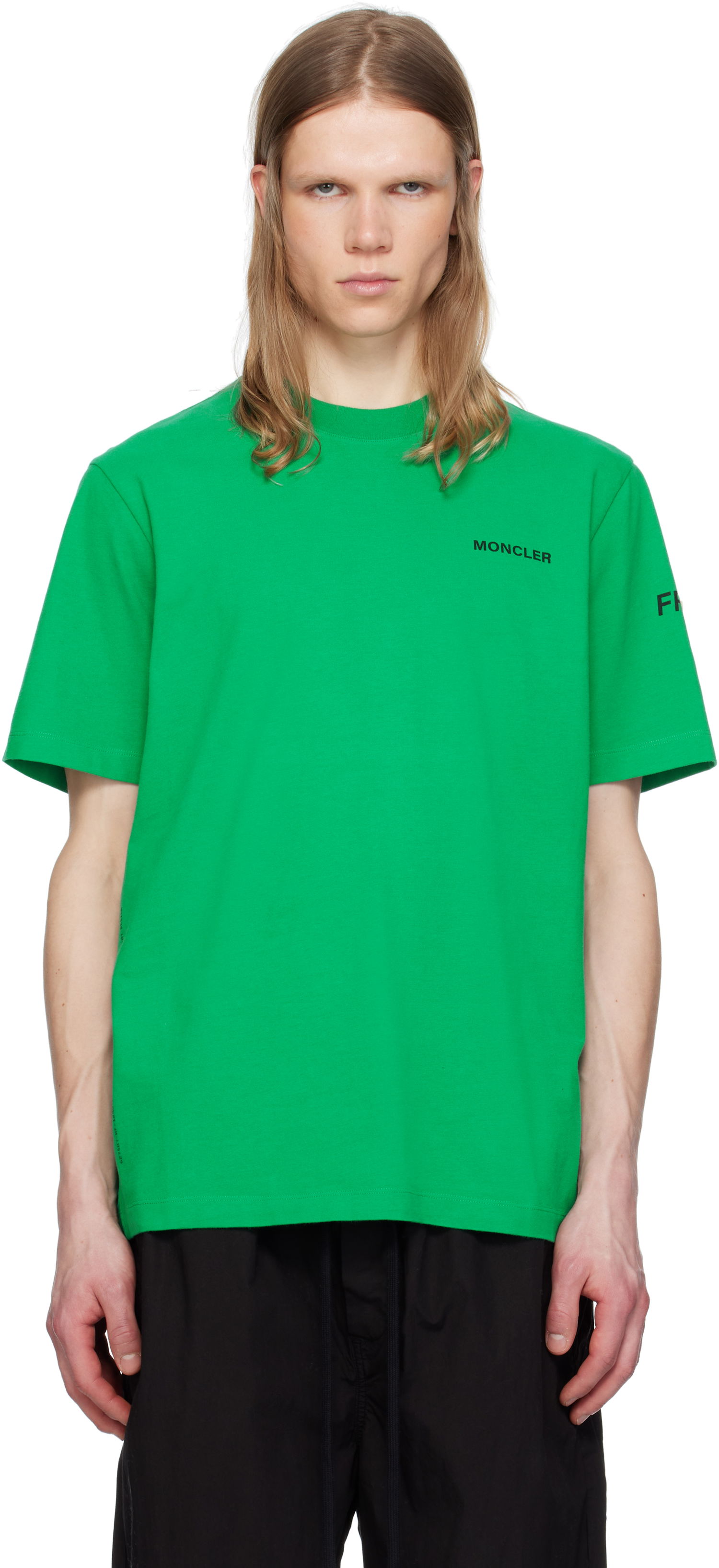 Тениска Moncler Moncler Genius x FRGMT Hiroshi Fujiwara Maxi Logo T-Shirt Зелено | K109U8C00002M3265, 0