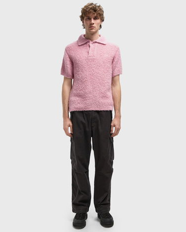 Поло тениска ERL ALPACA Short-Sleeve Fuzzy Polo Knit Розово | ERL11N009-1, 2