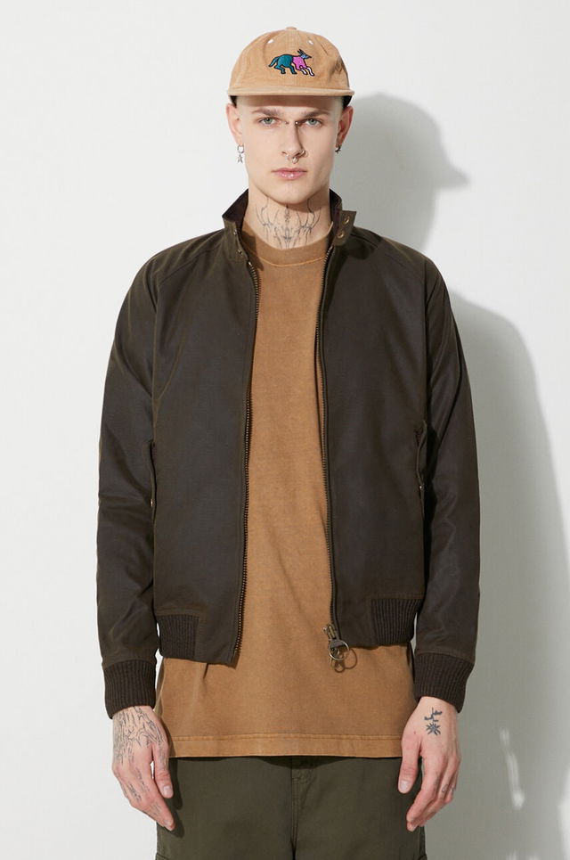 Baracuta x Barbour Porton Wax Bomber Jacket Oversize