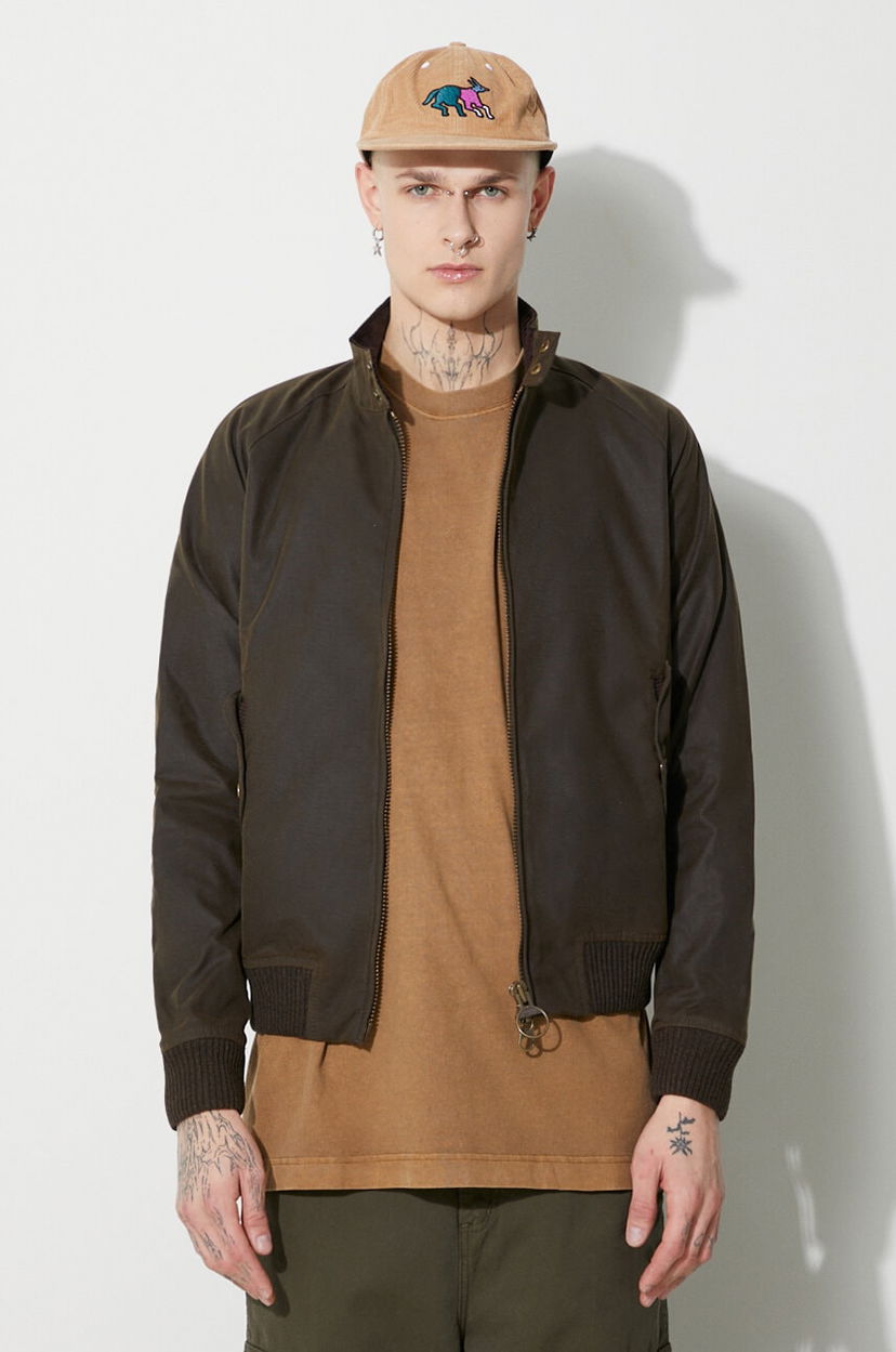 Яке бомбър Baracuta Baracuta x Barbour Porton Wax Bomber Jacket Oversize Кафяво | BRCPS1009