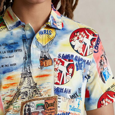 Риза Polo by Ralph Lauren Cotton-Jersey Poster Print Polo Shirt Многоцветен | 710934758001, 1