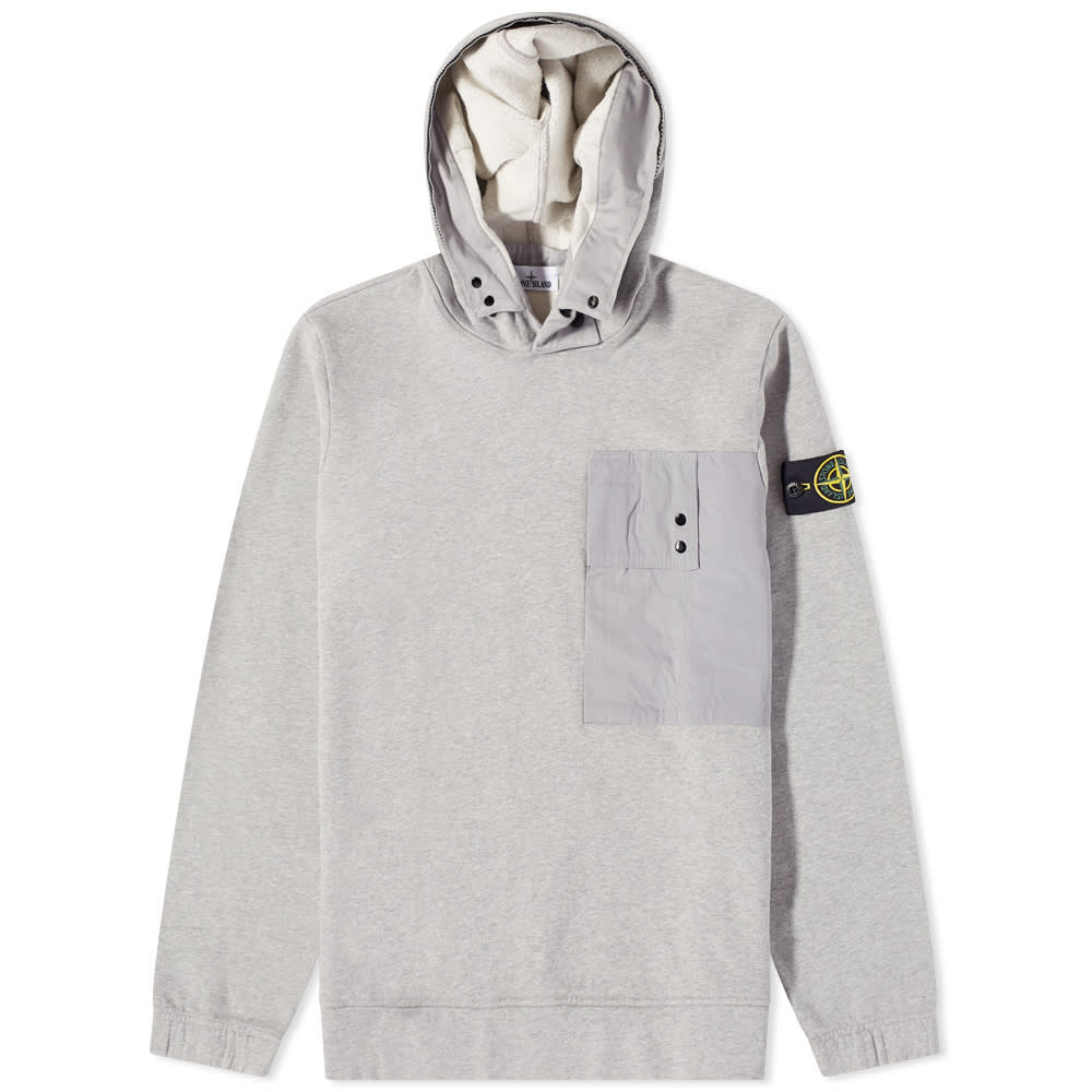 Суитчър Stone Island Button Detail Hoodie Сиво | 771564820-V0M64, 0