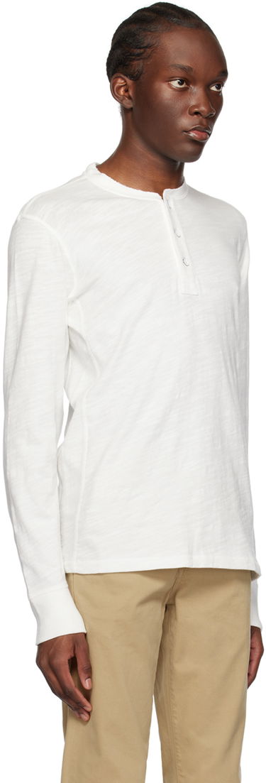 Тениска rag & bone Rag & Bone Long Sleeve Henley Shirt Бяло | M000T656G, 1