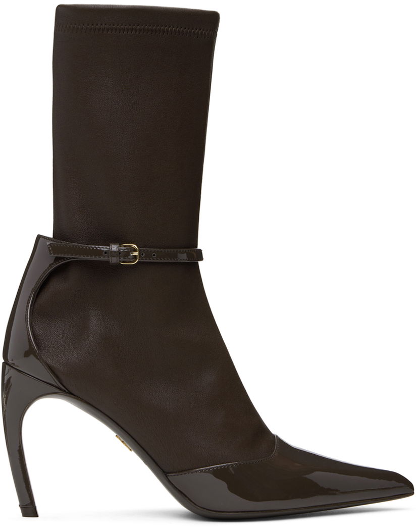 Облекло FERRAGAMO Ferragamo Pointed Ankle Boots Кафяво | 01H670 - 769263