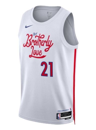 Фланелка Nike NBA Dri-FIT Joel Embiid Philadelphia 76ers City Edition 2022 Swingman Jersey Бяло | DO9606-101