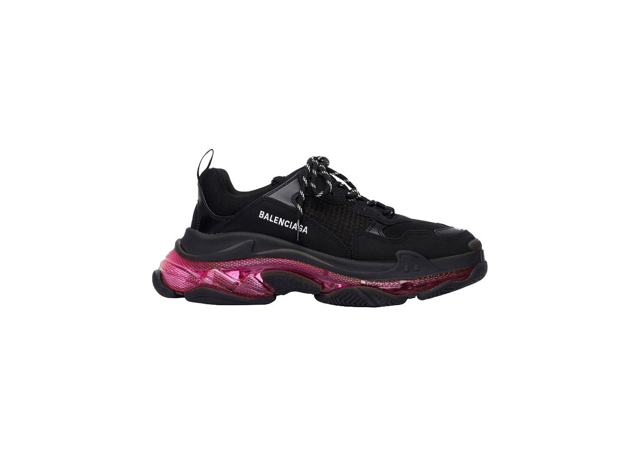 Кецове и обувки Balenciaga Triple S Clear Sole Neon Pink Черно | 541624W2FR11053, 0