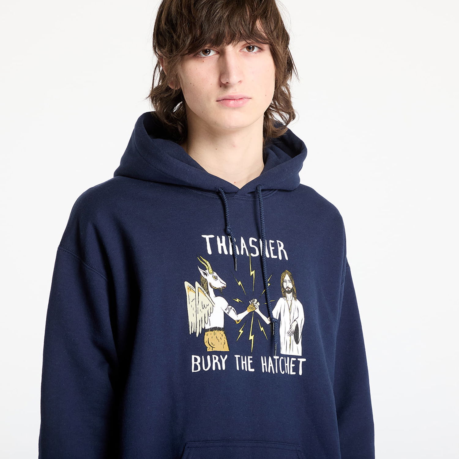 Суитчър Thrasher Thrasher x Toy Machine B.T.H. Hoodie Тъмно синьо | 145594NY, 1