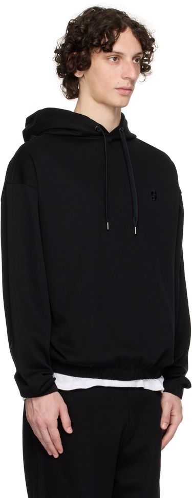 Суитчър BOSS BOSS Relaxed-Fit Mercerized Cotton Hoodie Черно | 50544099, 1