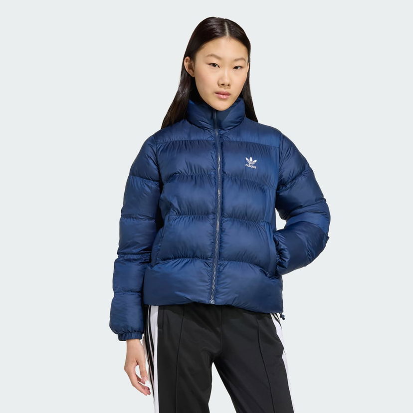 Пухо яке adidas Performance Adicolor Short Puffer Jacket Синьо | JX2950