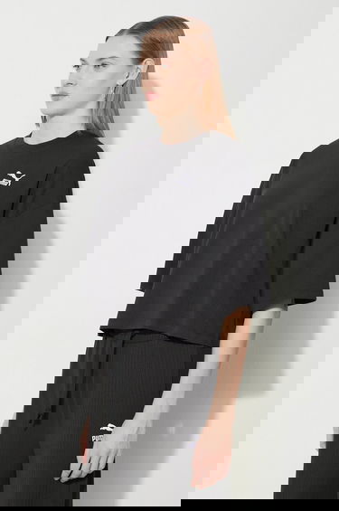 Съкратен топ Puma Cotton Relaxed Fit Cropped T-Shirt Черно | 624226, 3