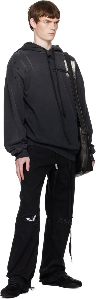 Суитчър Ann Demeulemeester Ann Demeulemeester Distressed Comfort Hoodie Черно | B0012871-FA640-098, 4
