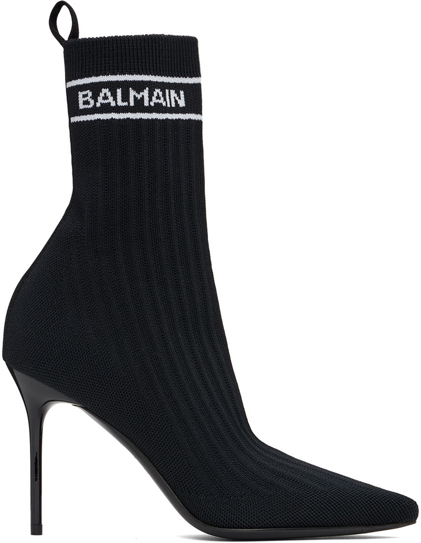 Облекло Balmain Balmain Skye Knit Sock Boots Черно | CN0TA641TSKT, 0