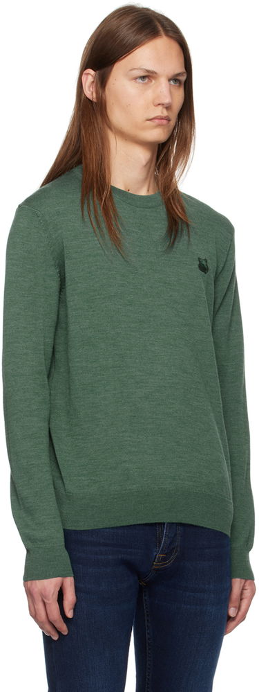 Пуловер MAISON KITSUNÉ Bold Fox Head Patch Regular Sweater Зелено | MM00815KT1036, 1