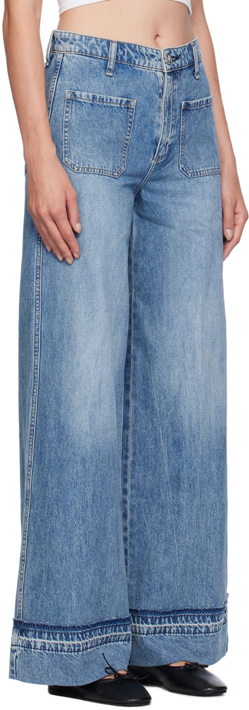 Дънки rag & bone Rag & Bone Marina Wide Leg Jeans Синьо | WDD24F2641F2LI, 1