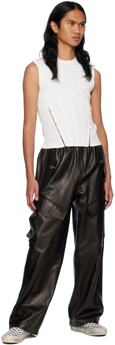 Потник Dion Lee Ribbed Corset Tank Top Бяло | C3088R23, 3