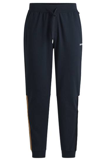 Stretch-Cotton Tracksuit Bottoms with Logo