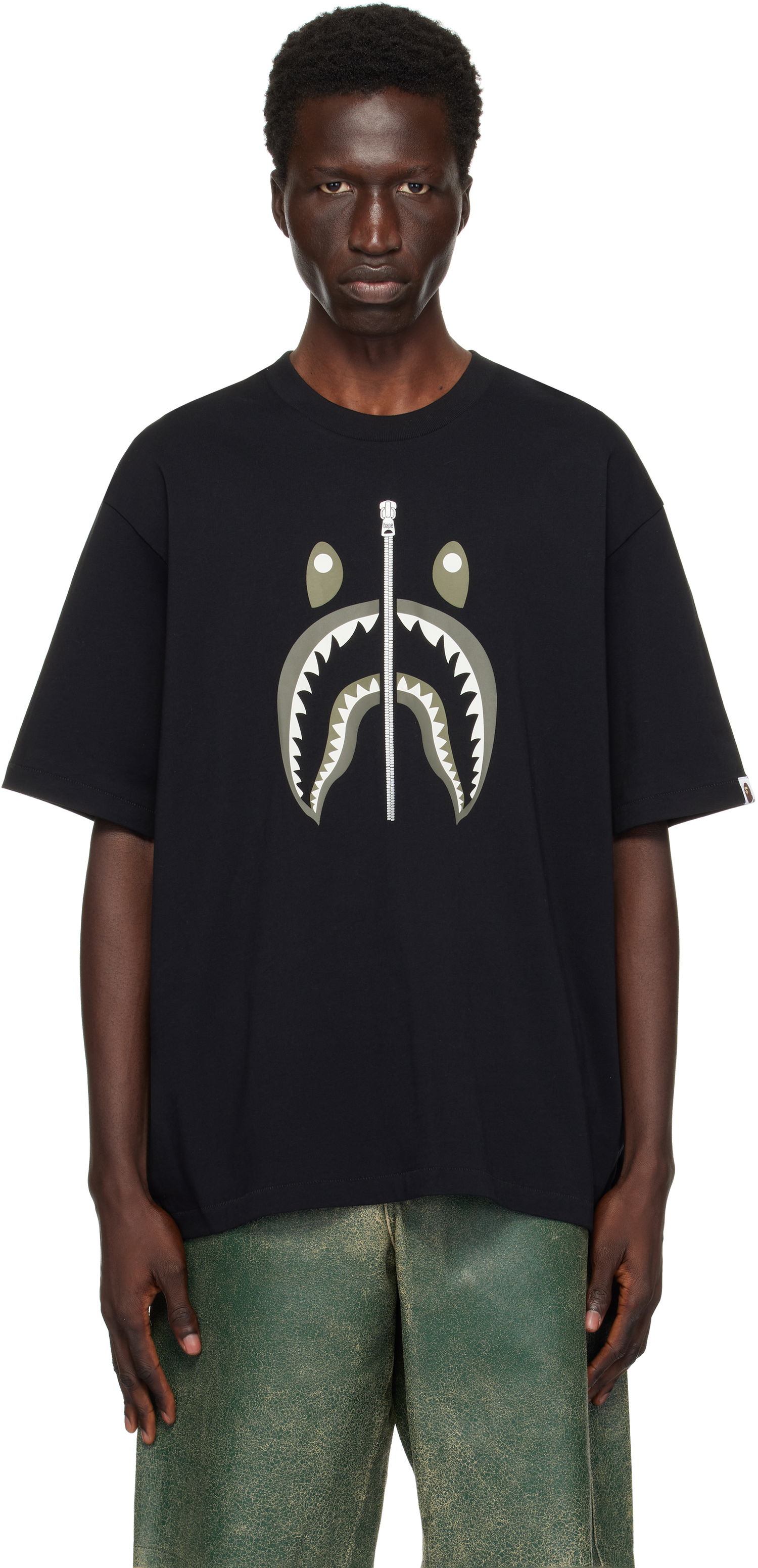 Тениска BAPE Shark #2 T-shirt Черно | 001TEK701312M, 0
