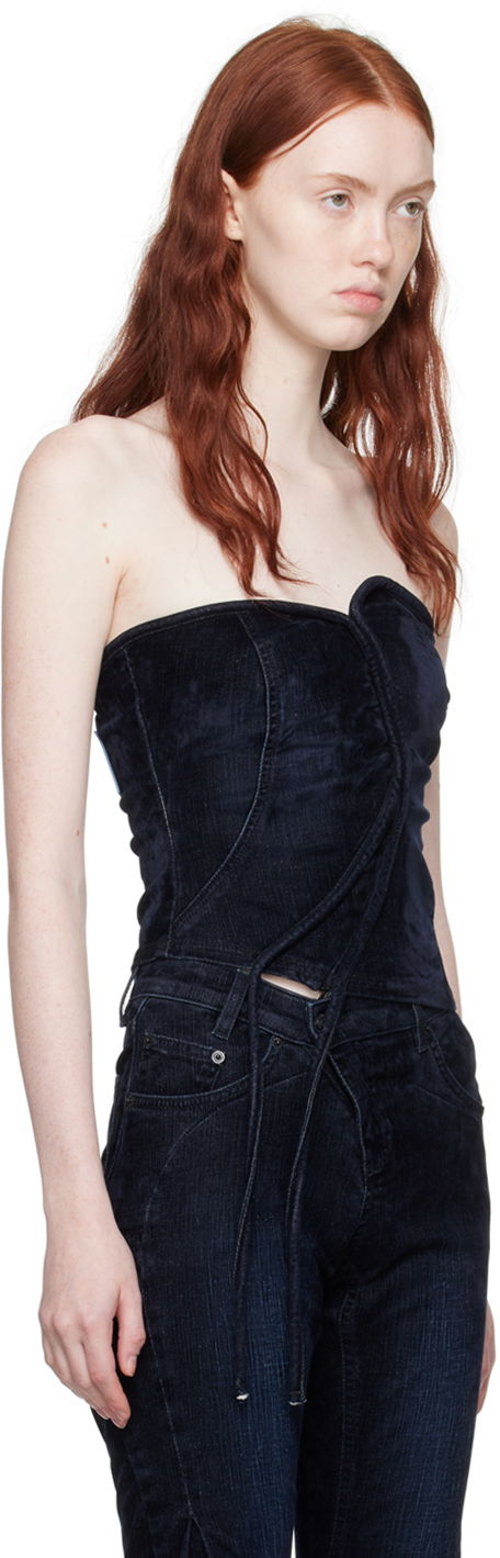 Потник Ottolinger Ottolinger Asymmetric Denim Tank Top Тъмно синьо | 1703410, 1