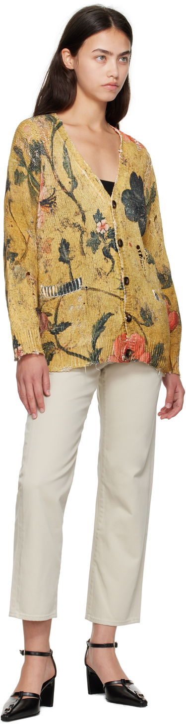 Пуловер R13 R13 Printed Boyfriend Cardigan Жълто | R13WY237-Y221A, 3