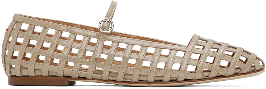 Грижа за обувките Aeyde Aeyde Uma Caged Mary-Jane Ballerina Flats Бежово | A11-FL-RKLS8 FL68-FW24-957-066, 0