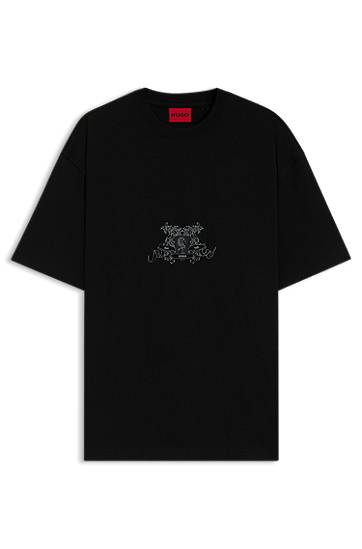 Тениска BOSS Collegiate Logo T-Shirt Черно | 50542817, 0