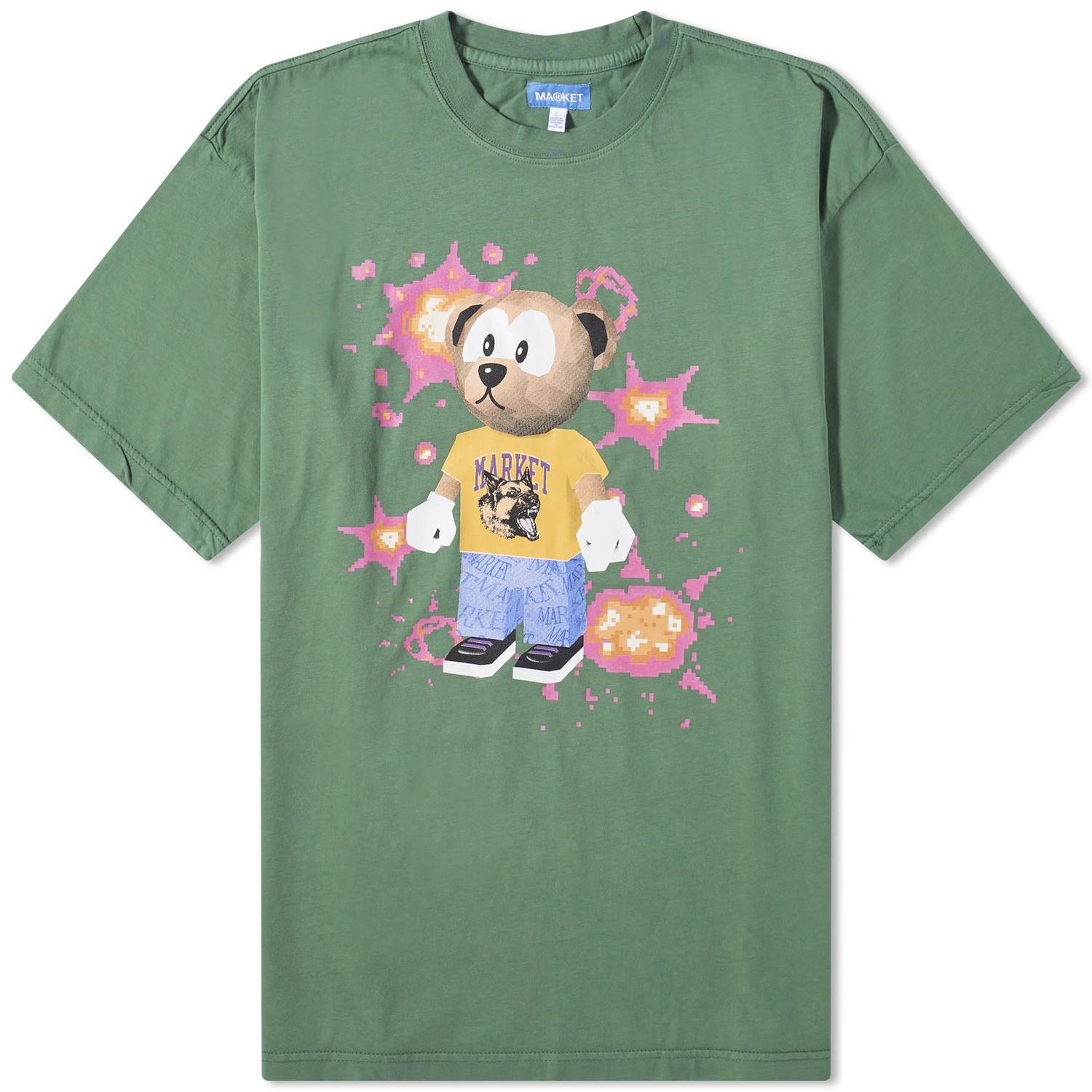 Тениска MARKET 32-Bit Bear T-Shirt Зелено | 399001581-GRN, 0