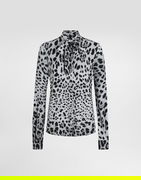 Leopard Charmeuse With Bow