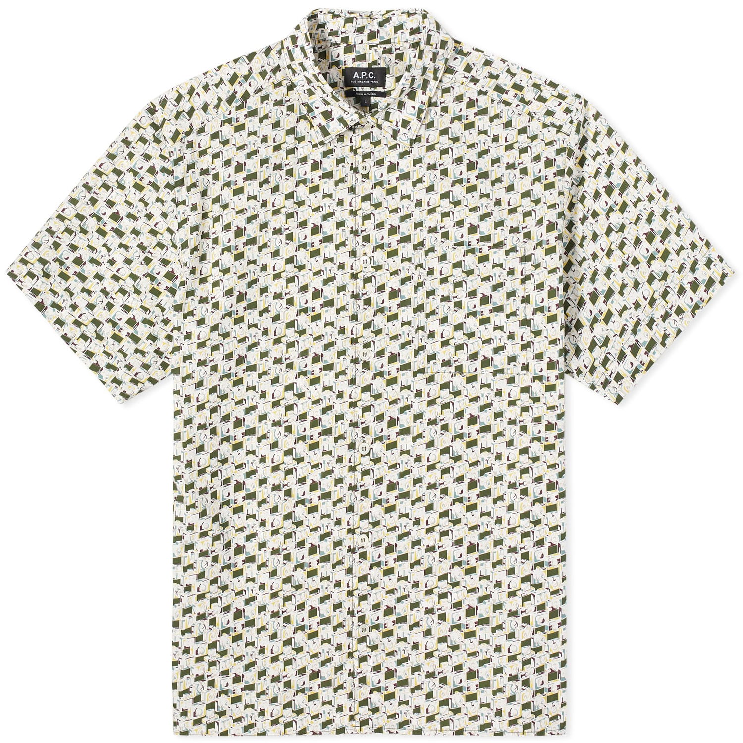 Риза A.P.C. Ross Short Sleeve Shirt Зелено | COGWL-H12541-KAF, 0