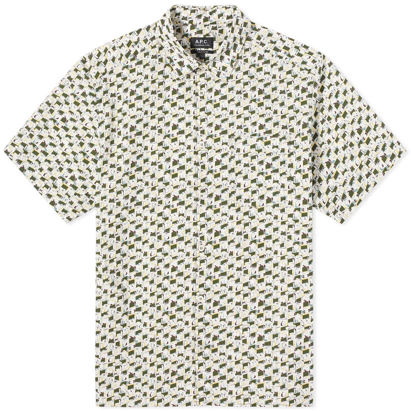 Риза A.P.C. Ross Short Sleeve Shirt Зелено | COGWL-H12541-KAF