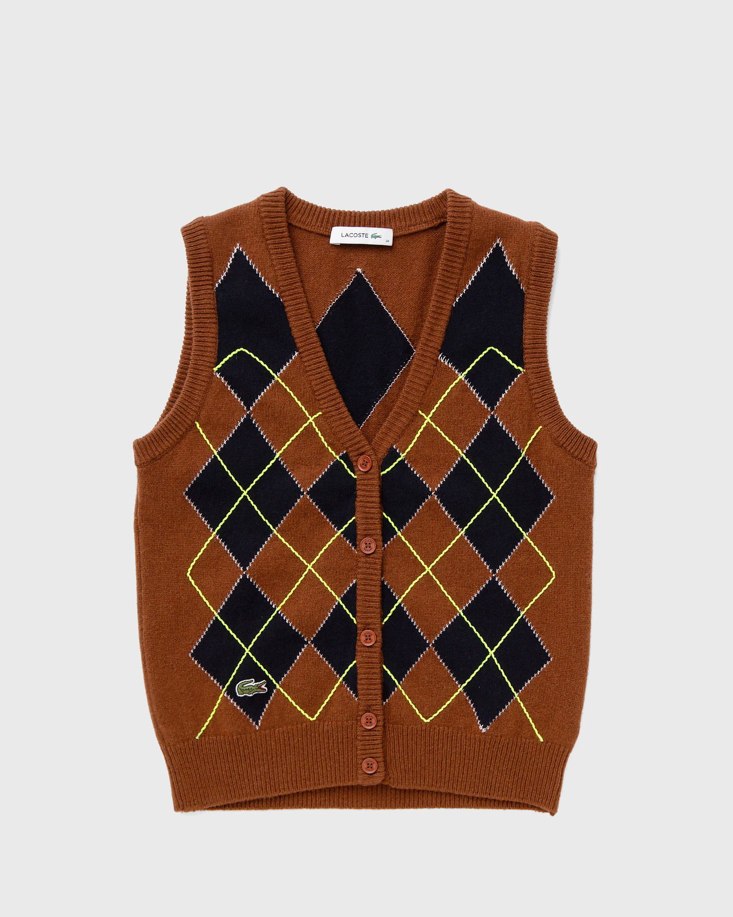 Пуловер Lacoste Brown Argyle Cardigan Кафяво | AF2569-I62, 0