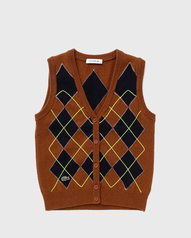 Пуловер Lacoste Brown Argyle Cardigan Кафяво | AF2569-I62, 0