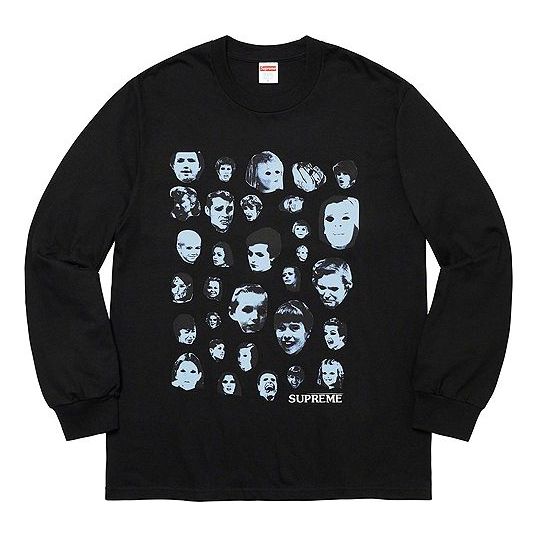 Тениска Supreme Faces Print Longsleeve T-Shirt Черно | SUP-FW19-200, 0